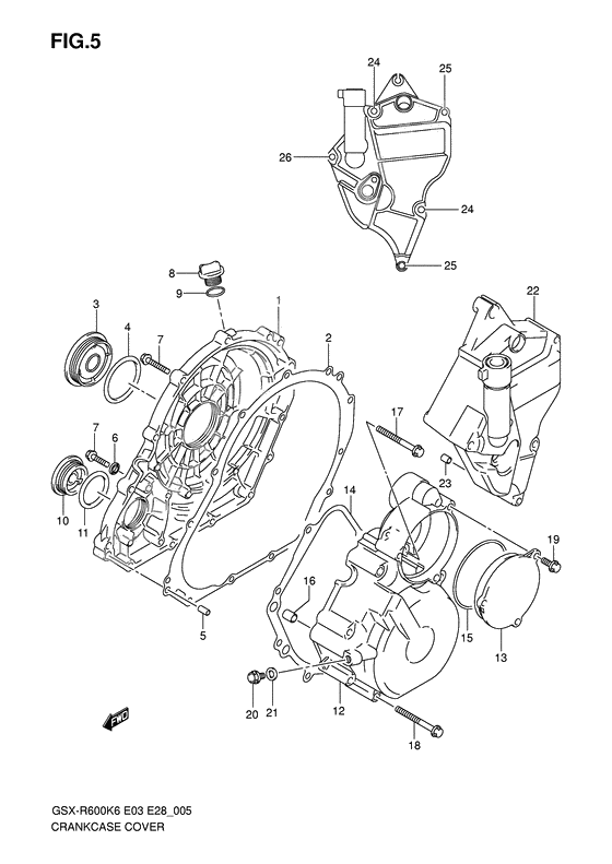 Crankcase cover ass`y (v