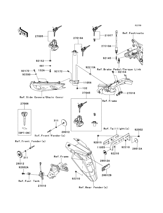 Ignition switch/locks/reflectors