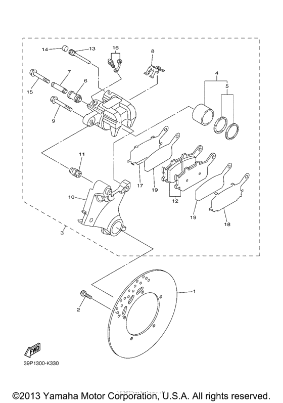 Rear brake caliper