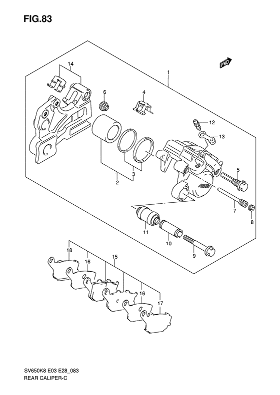 Rear caliper              

                  Sv650ak8/sak8/ak9/sak9/sal0