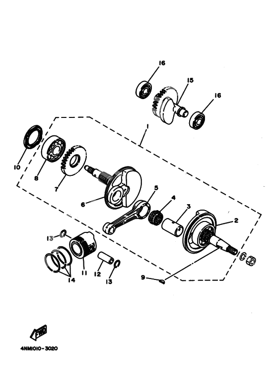 Crankshaft, piston