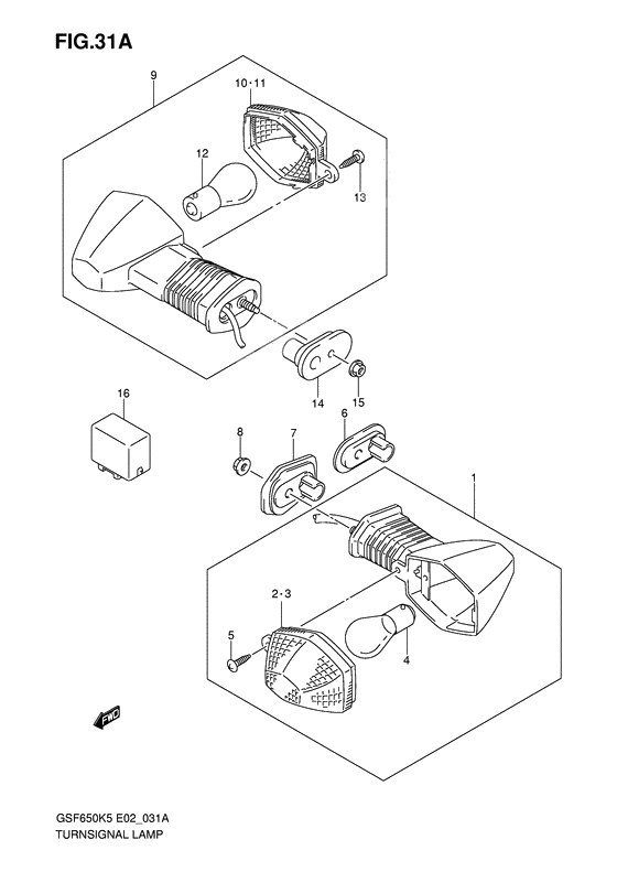 Turnsignal front & rear lamp              

                  Model k6