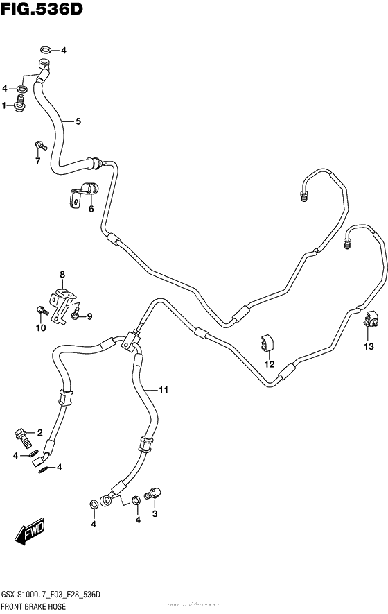 Front Brake Hose (Gsx-S1000Al7 E33)