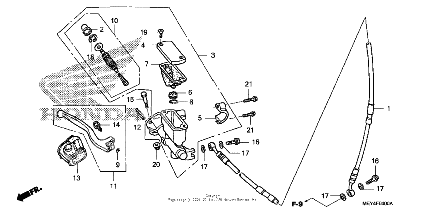 Front brake master cylinder