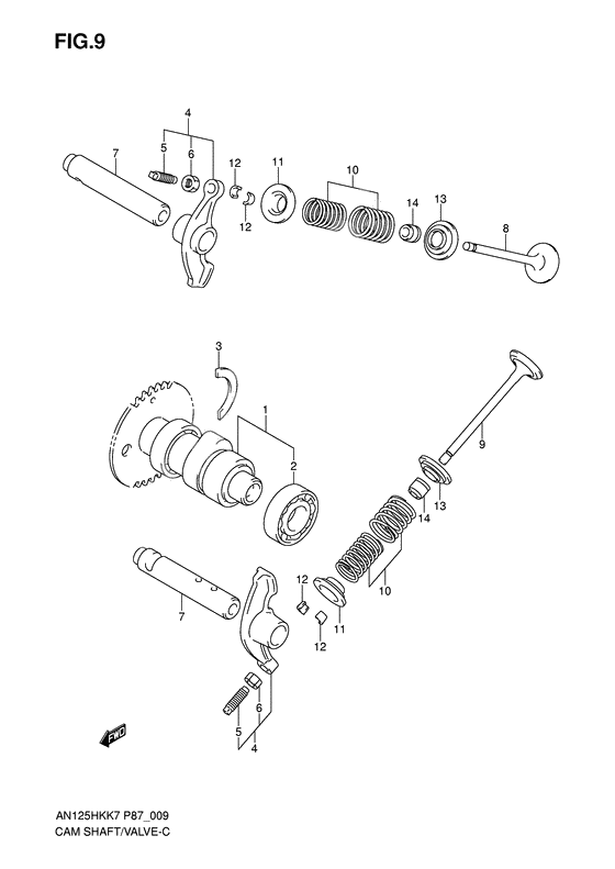 Cam shaft/valve