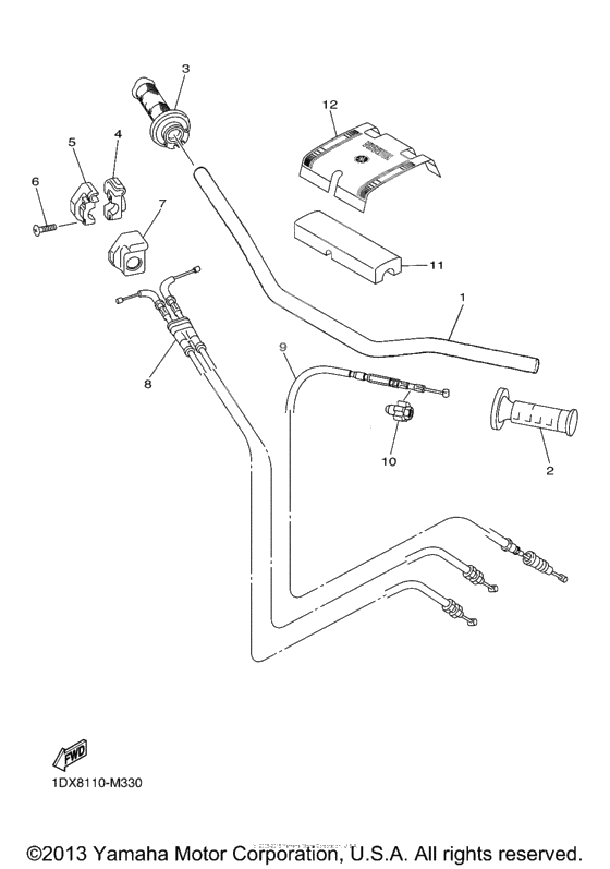 Steering handle cable