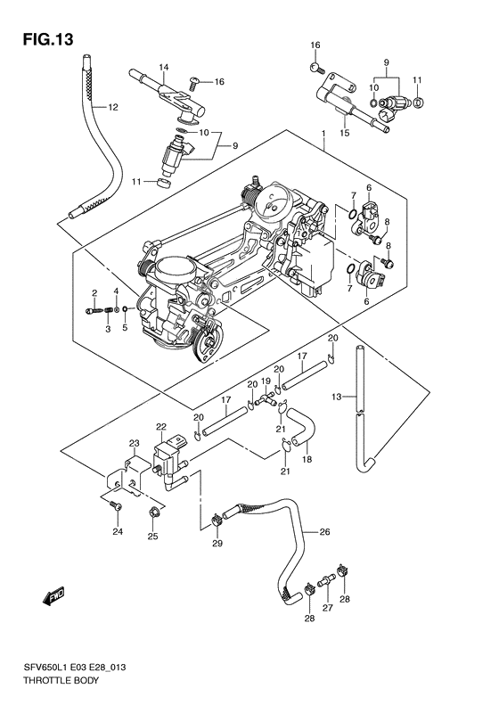 Throttle body              

                  Sfv650l1 e33