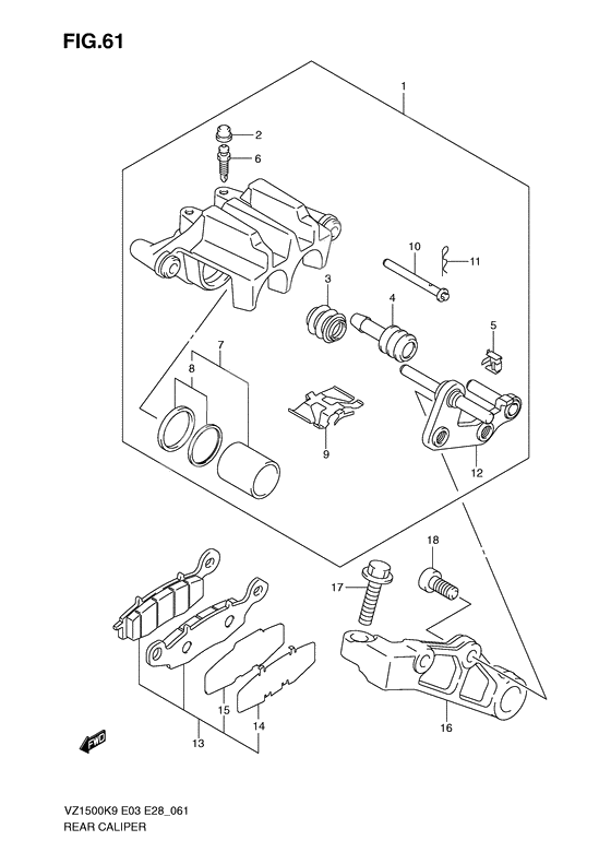 Rear caliper