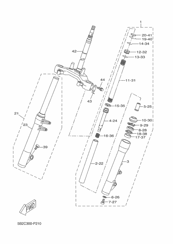 Вилка передней оси