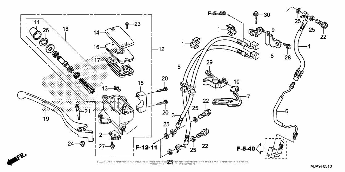 Front brake master cylinder (2)