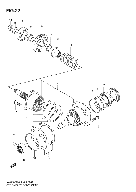 Secondary drive gear