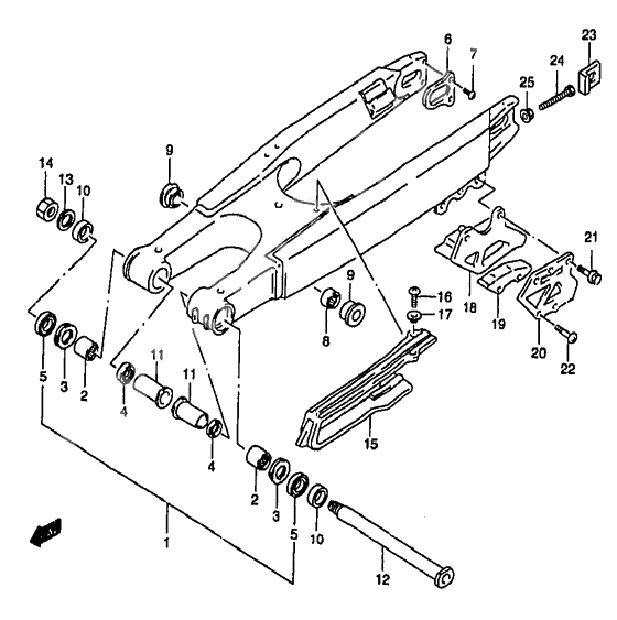 Rear swinging arm              

                  Model w