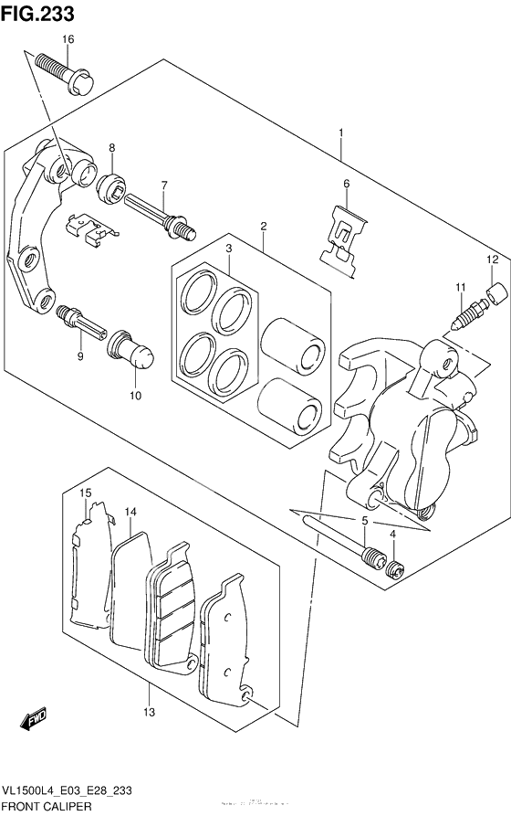 Передний тормозной суппорт (Vl1500Bl4 E33)