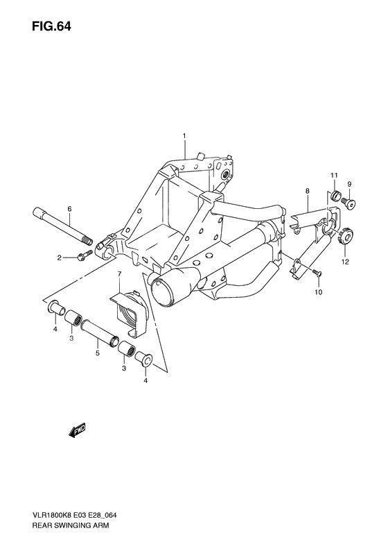 Rear swinging arm