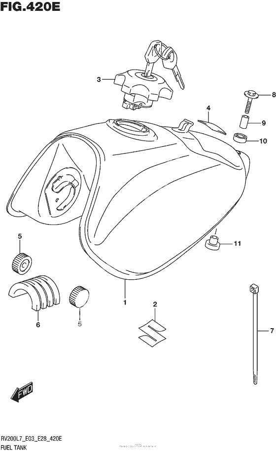 Топливный бак (For Pgz) (Rv200L7 E28)