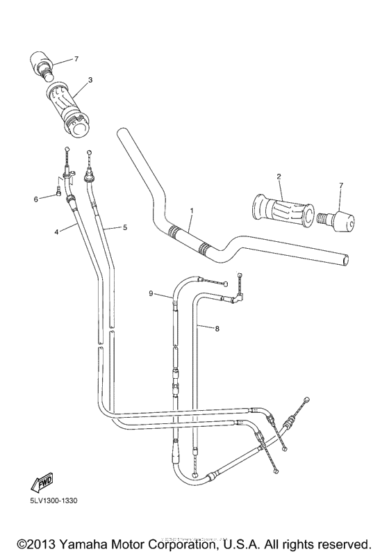 Steering handle cable