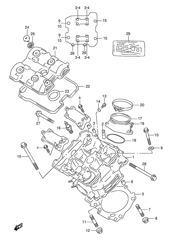 Front cylinder head              

                  Model v