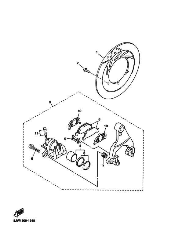 Rear brake caliper