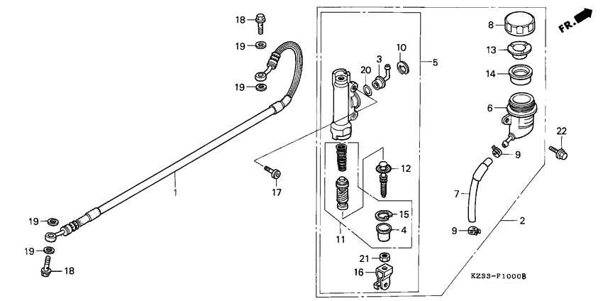 Rear brake master cylinder