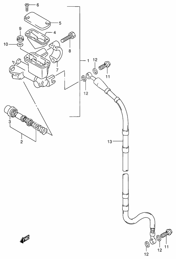 Front master cylinder              

                  Model t/v/w