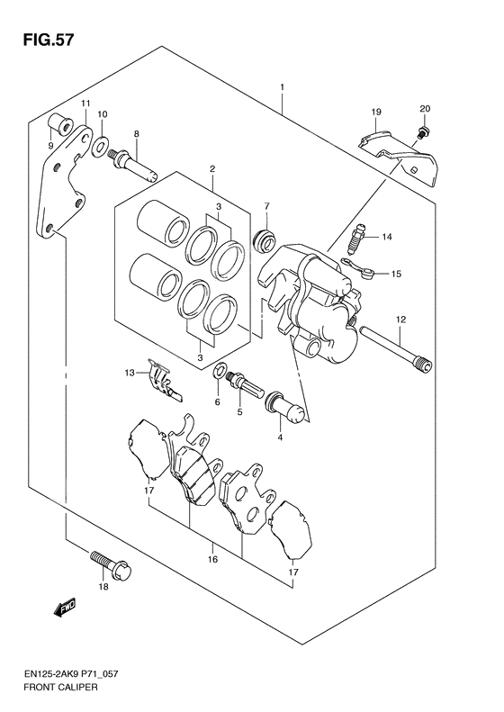 Front caliper              

                  En125-2ak9