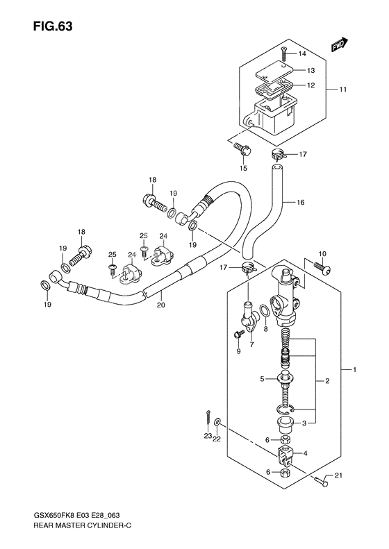 Rear master cylinder              

                  Gsx650fk8/fk9