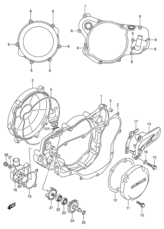 Crankcase cover- water pump              

                  Model k1/k2