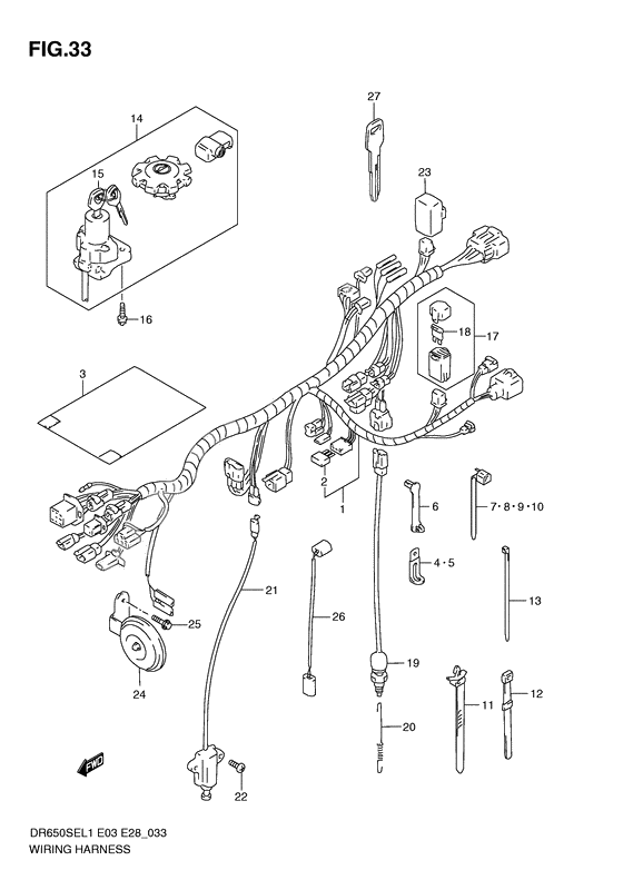 Wiring harness              

                  Dr650sel1 e28