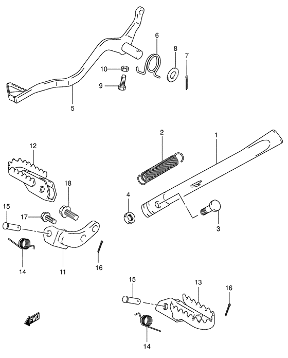 Stand - brake pedal