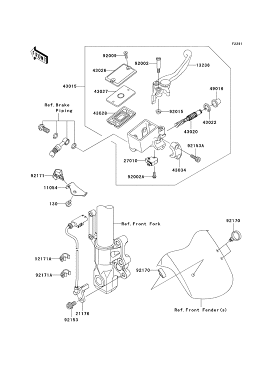 Front master cylinder(b7f/b8f)