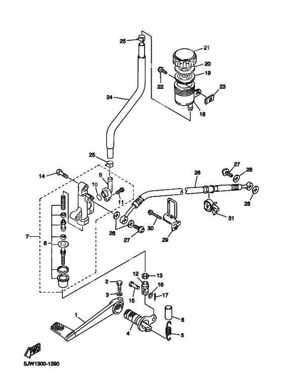 Rear master cylinder