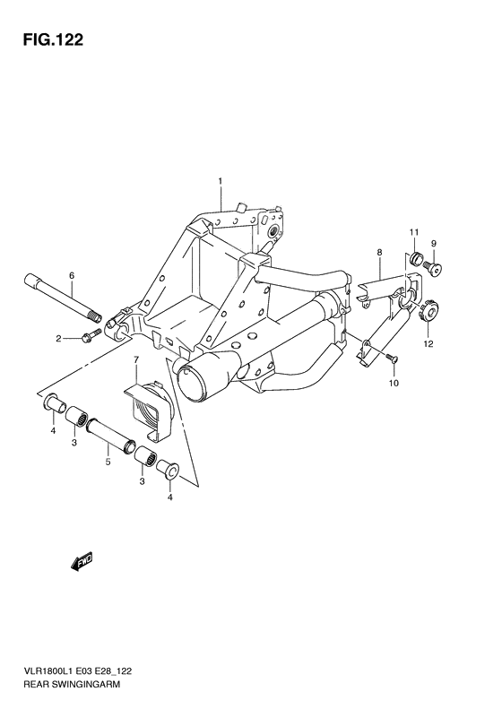 Rear swinging arm