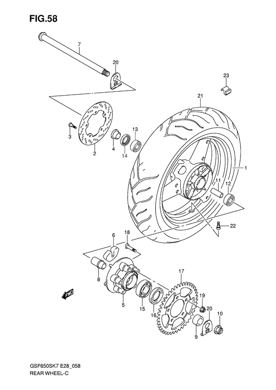 Rear wheel complete assy