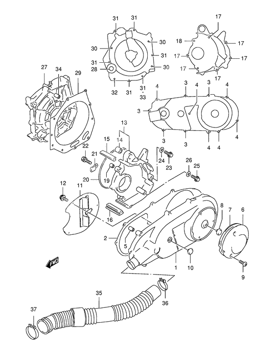 Crankcase cover ass`y (v