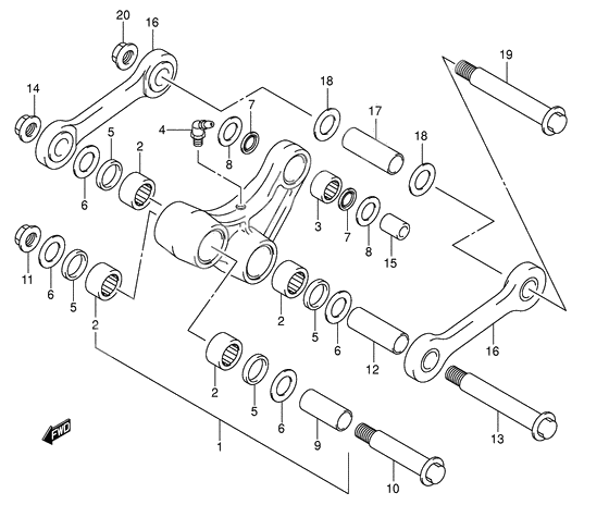 Rear cushion lever