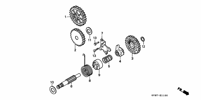 Kick starter spindle