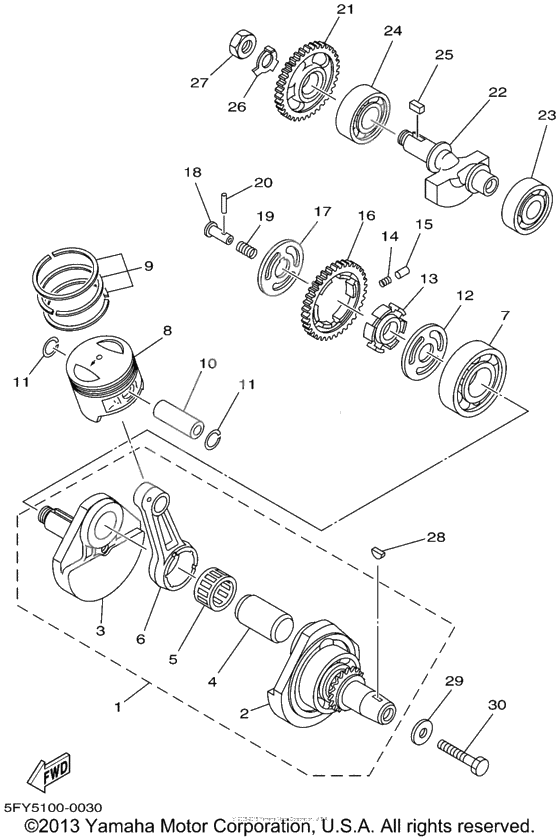 Crankshaft piston
