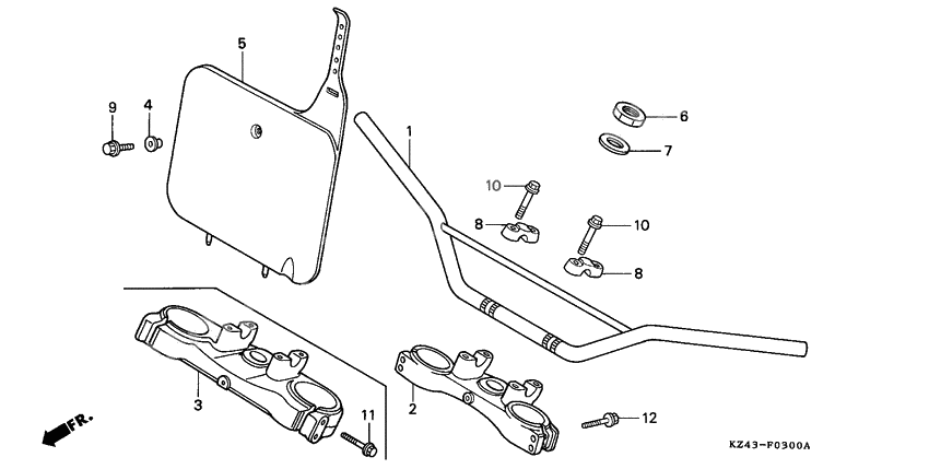 Handle pipe/top bridge              

                  CR125RL/RM/RN/RP/RR