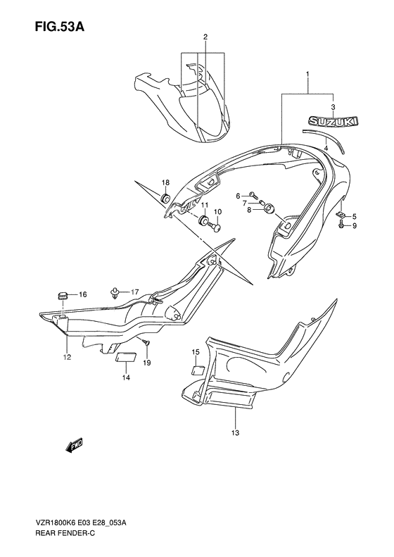 Rear fender              

                  Vzr1800zk7/zk8/zk9/zl0