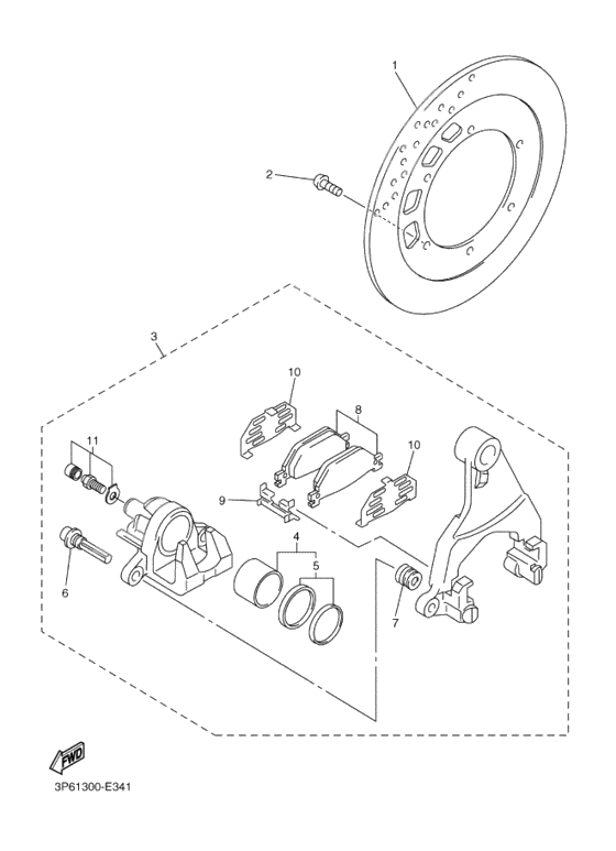 Rear brake caliper