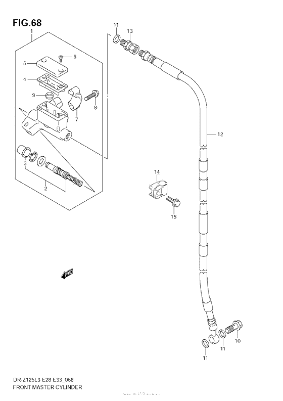 Передний тормозной цилиндр (Dr-Z125Ll3 E28)