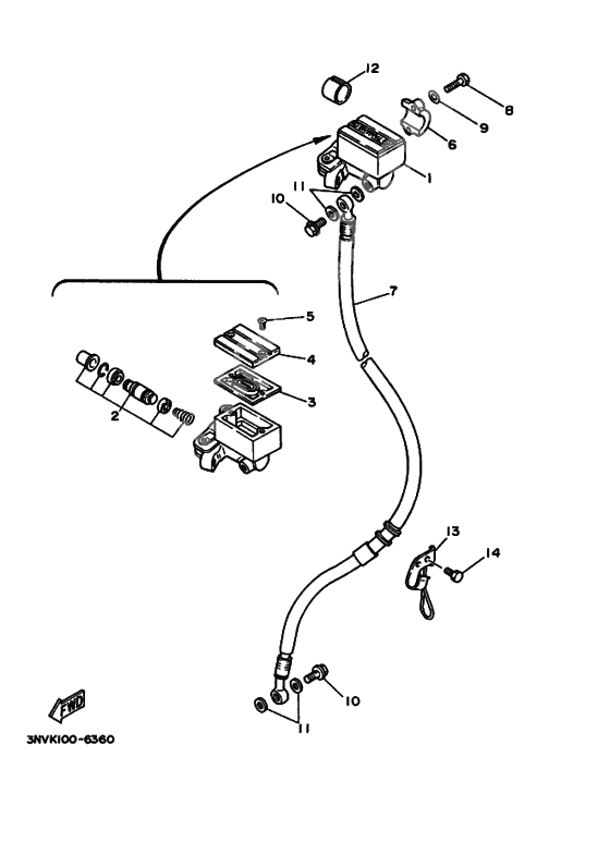 Front master cylinder