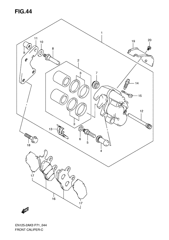 Front caliper              

                  En125-2ak3/-2ak7/-2ak8