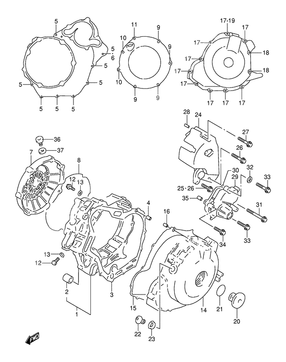 Crankcase cover ass`y (v