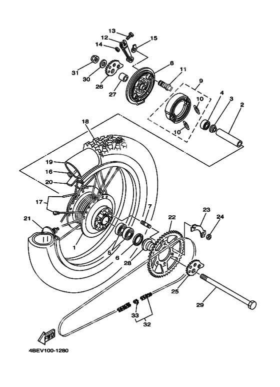 Rear wheel complete assy