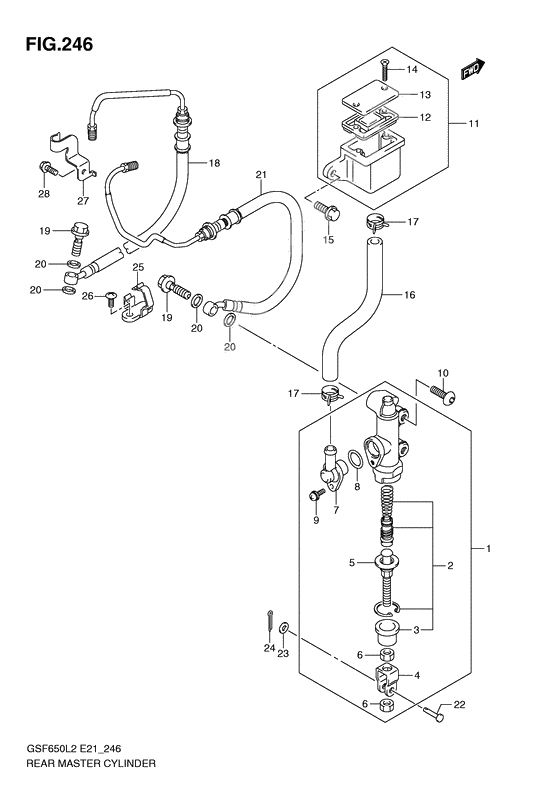 Rear master cylinder              

                  Gsf650sual2 e21