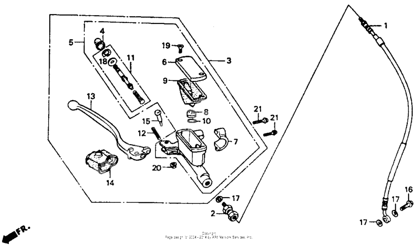 Front brake master cylinder