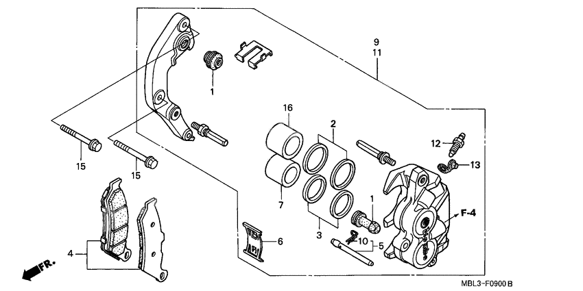 Front brake caliper              

                  NT650VW/X/Y/1