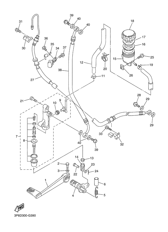 Rear master cylinder