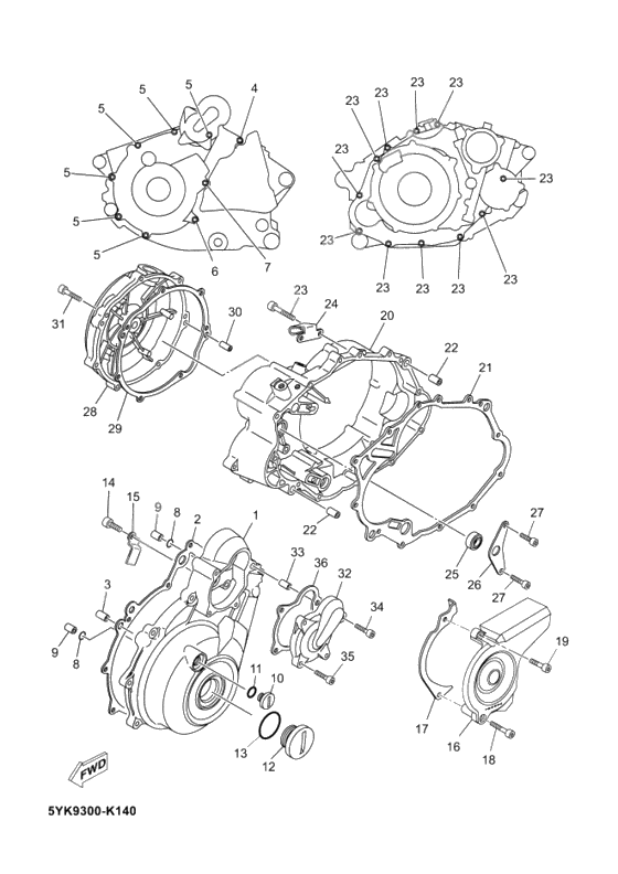 Crankcase cover ass`y (v